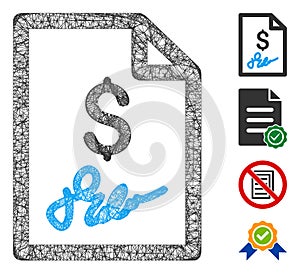 Invoice Page Web Vector Mesh Illustration