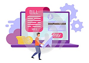 Invoice payments flat vector illustration