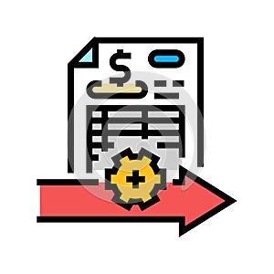 invoice processing color icon vector illustration