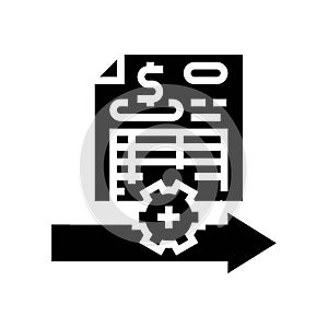 invoice processing glyph icon vector illustration