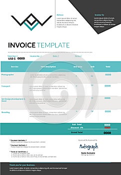 Invoice template design photo