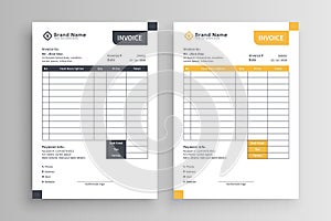 Invoice template vector design