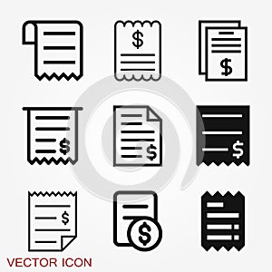 Invoice vector icon. Finance and Banking symbol