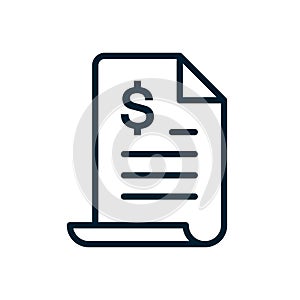 Invoice vector line icon