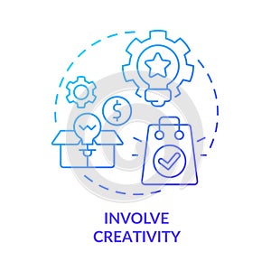 Involve creativity blue gradient concept icon