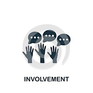 Involvement icon. Monochrome simple sign from blogging collection. Involvement icon for logo, templates, web design and