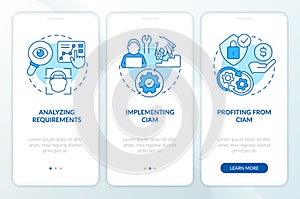 Involving CIAM in business blue onboarding mobile app screen photo