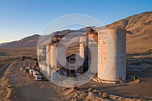 INYO COUNTY, CALIFORNIA, UNITED STATES - Dec 14, 2020: Pittsburgh Plate Glass Factory Ruins on Owens Lake