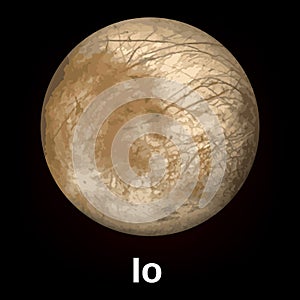 Io planet icon, realistic style