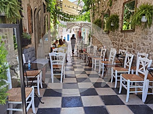 Ioannina city center greece cafe and local market