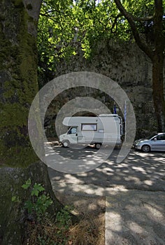 Ioannina  city beside the lake pamvotis, in summer season, platanus trees lake boats , greece