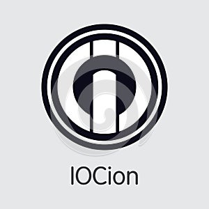 Iocoin Digital Currency Coin. Vector Coin Pictogram of IOC.