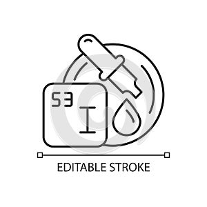 Iodine-starch test linear icon