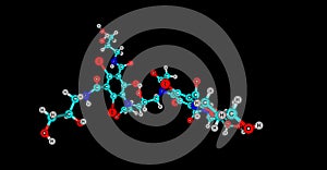 Iodixanol molecular structure isolated on black