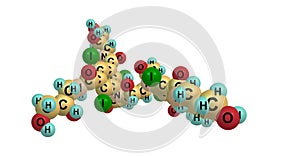 Iodixanol molecular structure isolated on white