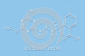 Iodosulfuron herbicide molecule. Skeletal formula