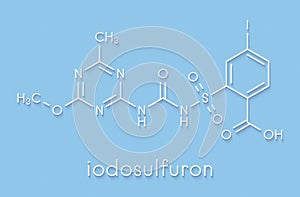 Iodosulfuron herbicide molecule. Skeletal formula