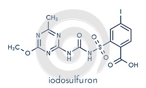 Iodosulfuron herbicide molecule. Skeletal formula