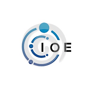 IOE letter technology logo design on white background. IOE creative initials letter IT logo concept. IOE letter design