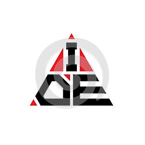 IOE triangle letter logo design with triangle shape. IOE triangle logo design monogram. IOE triangle vector logo template with red