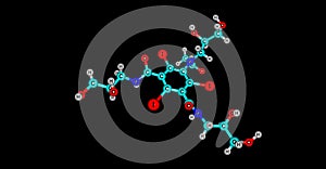 Iohexol molecular structure isolated on black