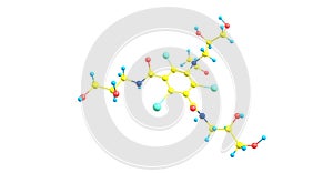 Iohexol molecular structure isolated on white