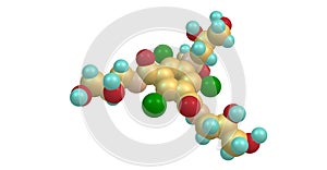 Iohexol molecular structure isolated on white