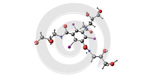 Iohexol molecular structure isolated on white photo
