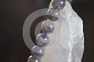 Iolite Bracelet , Iolite gemstone bracelet.