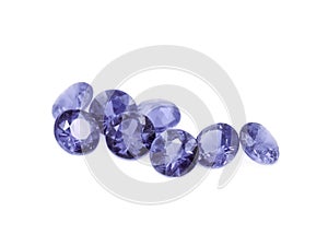 Iolite on a white background