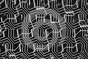 Ion Fabric texture, futuristic textile background in monochrome photo