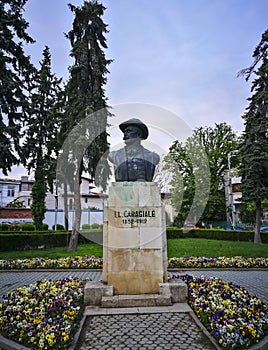 Ion Luca Caragiale Statue in Ploiesti , Romania