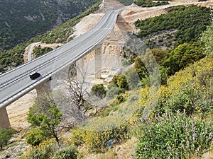 Ionia highway street near to the village Anogeio greeece