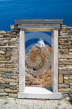 Ionian column capital, architectural detail on Delos island