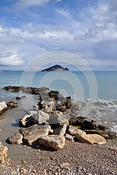 Ionian sea and blue sky horizon