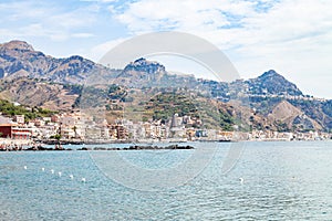 Ionian sea near waterfront of Giardini Naxos town