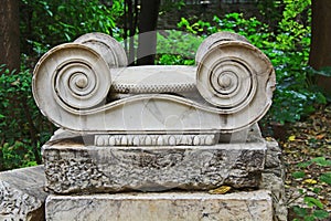 Ionian Style Scrollwork in the Athens Greece National Garden