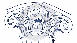 Ionic Column Capital Vector for Classical Design and Heritage, vector design Generative AI