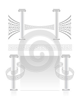 Ionic Column with Greek key pattern