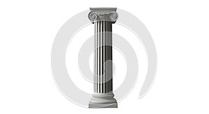 Ionic Column Isolated on White Background