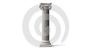 Ionic column on white background