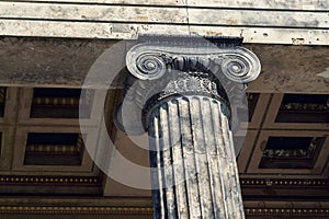 Ionic columns architecture detail in front of Altes Museum, Berlin