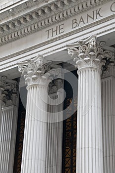 Ionic columns of a bank building