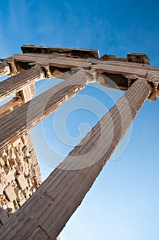 Ionic columns of the Erechtheion, Athens, Greece.