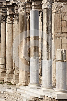 Ionic columns at Hadrians library in Athens. Greece