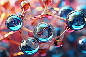 Ionised H2O molecules, electrolysed, microscopic