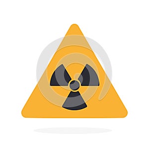 Ionizing radiation hazard symbol. Vector illustration. Nuclear energetic symbol. Triangular warning sign of danger photo