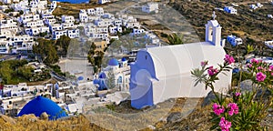 Ios island. Greece, Cyclades. panoramic view of Chora village