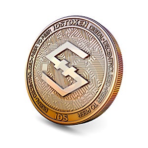 Iostoken - Cryptocurrency Coin. 3D rendering