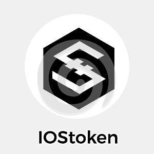 IOStoken IOST vector logo. A Secure Scalable Blockchain for Smart Services and blockchain crypto currency.